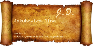 Jakubovics Dina névjegykártya